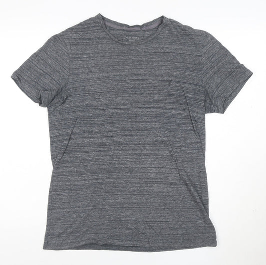 AllSaints Men's Grey Crew Neck Short Sleeve T-Shirt Medium