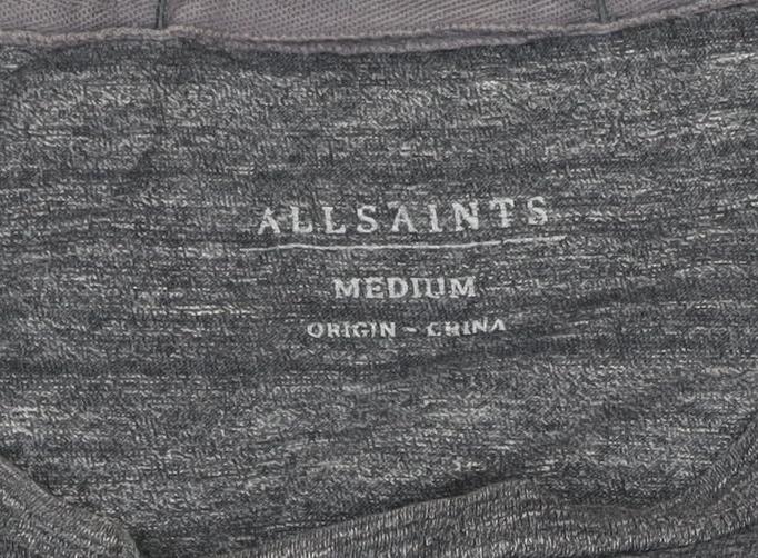 AllSaints Men's Grey Crew Neck Short Sleeve T-Shirt Medium