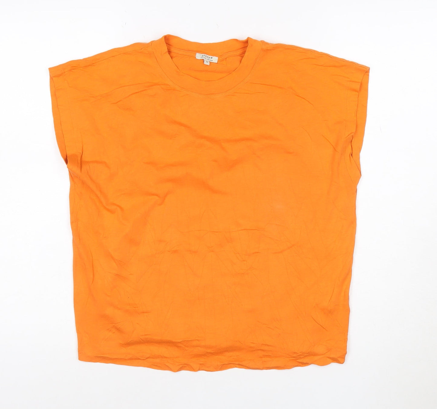 Jigsaw Women's Orange Basic Cotton Modal Sleeveless T-Shirt M