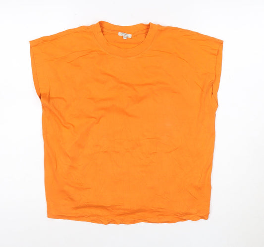 Jigsaw Women's Orange Basic Cotton Modal Sleeveless T-Shirt M