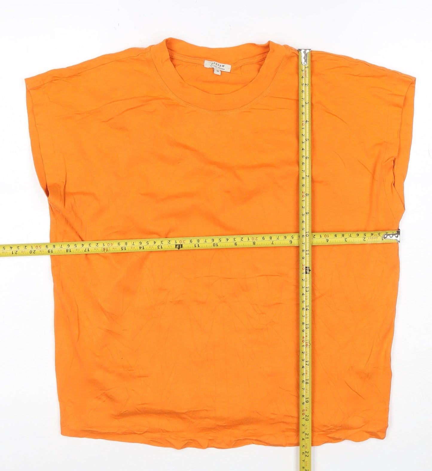 Jigsaw Women's Orange Basic Cotton Modal Sleeveless T-Shirt M