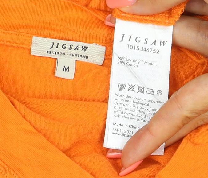 Jigsaw Women's Orange Basic Cotton Modal Sleeveless T-Shirt M