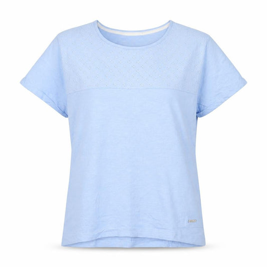 Quba & Co Womens Blue Cotton Short Sleeve T-Shirt Size 10