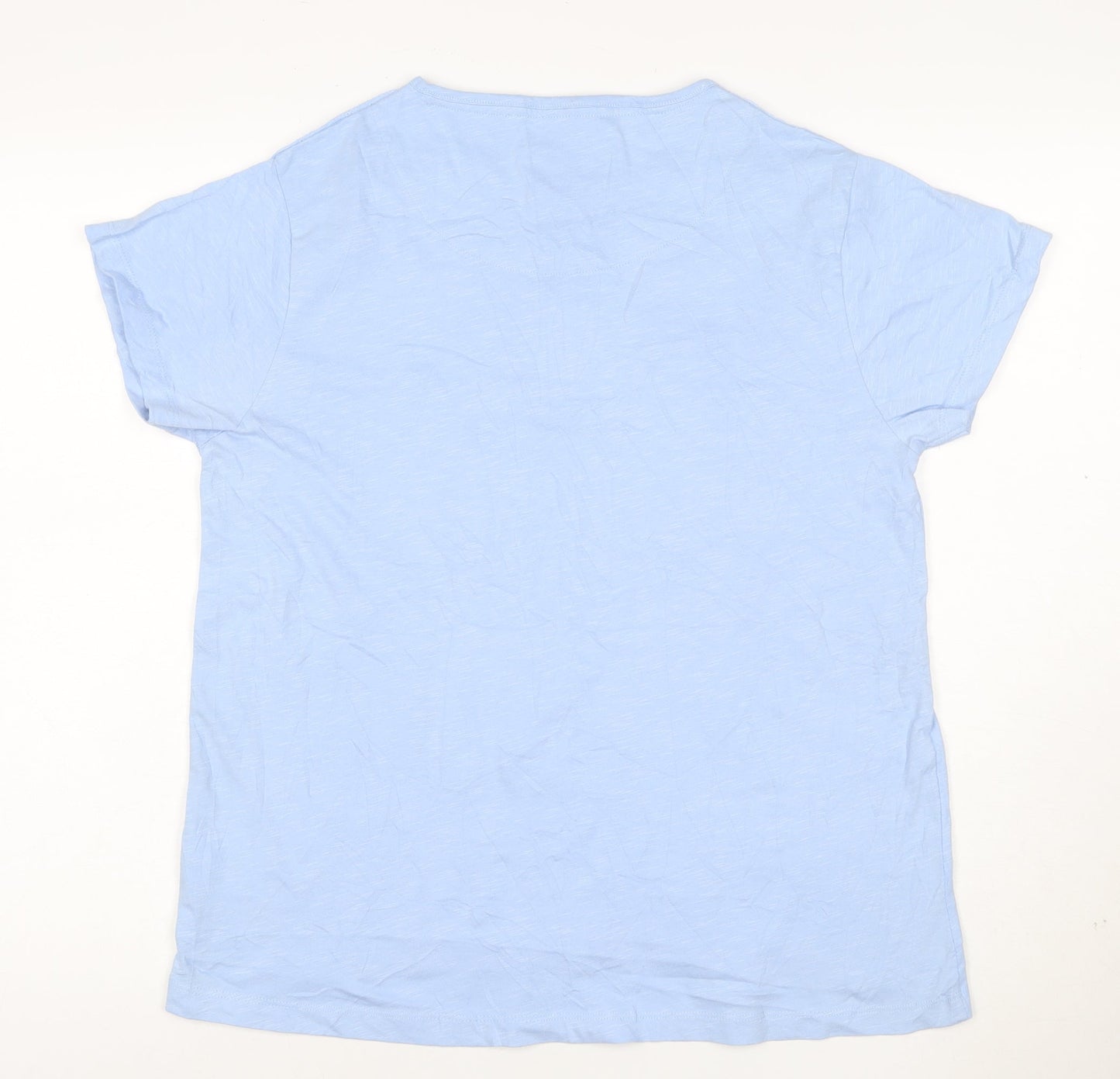 Quba & Co Womens Blue Cotton Short Sleeve T-Shirt Size 10
