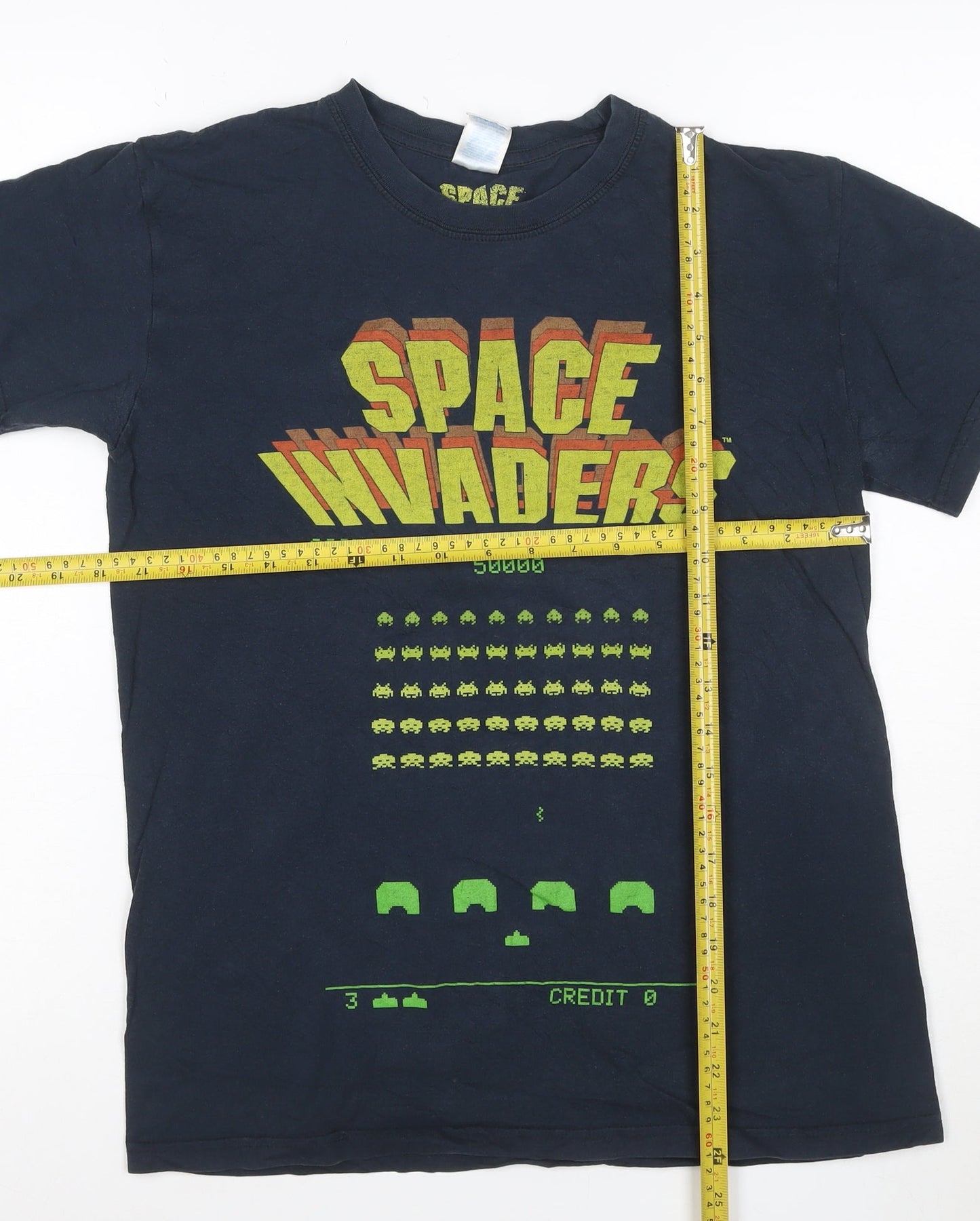 Gildan Mens Black Space Invaders Retro Graphic T-Shirt Size M