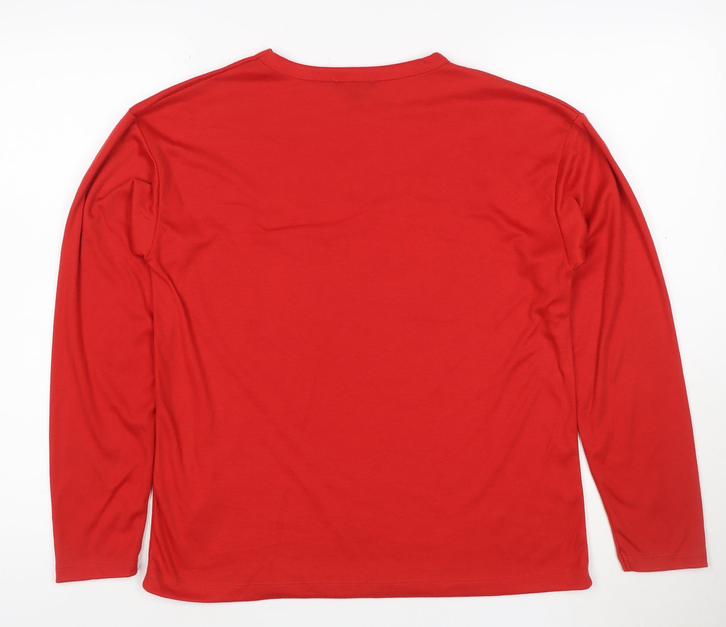 Boohoo Women's Red 'Team Santa' Long Sleeve Christmas T-Shirt Size S