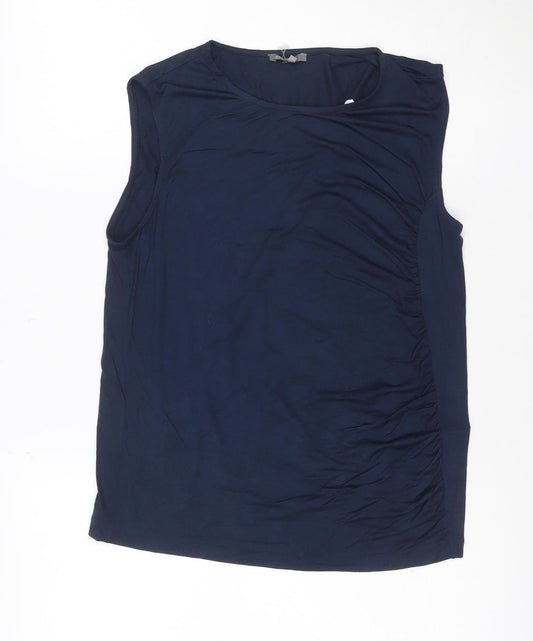 Prewornwholesale purple cropped slim fit active T-shirt with short sleeves and a high neckline.