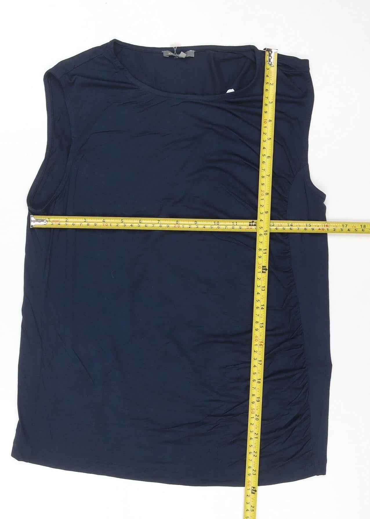 Jaeger Women Blue Sleeveless Basic Jersey Blouse M