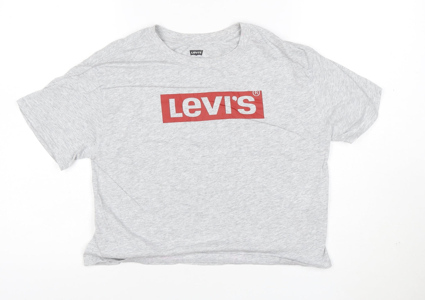 Levi's Girls Grey Logo T-Shirt 14 Years Crew Neck Short Sleeve