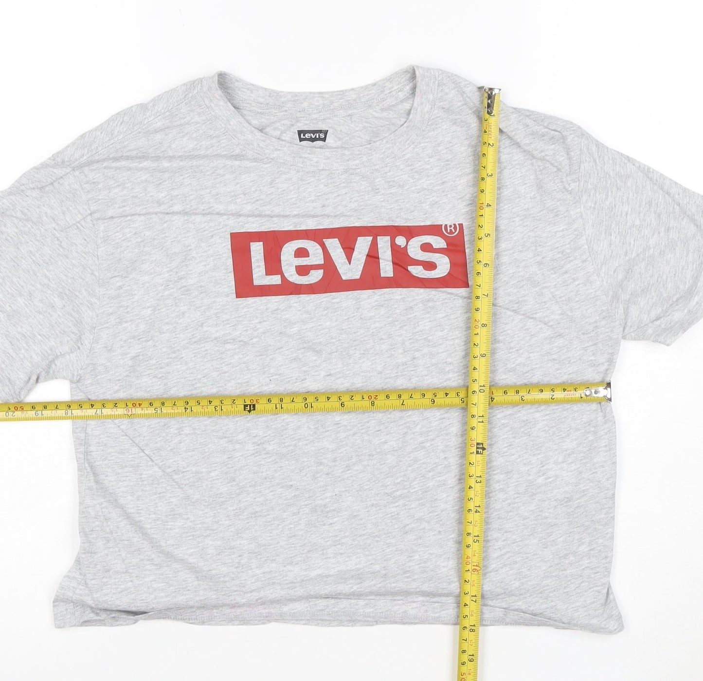 Levi's Girls Grey Logo T-Shirt 14 Years Crew Neck Short Sleeve