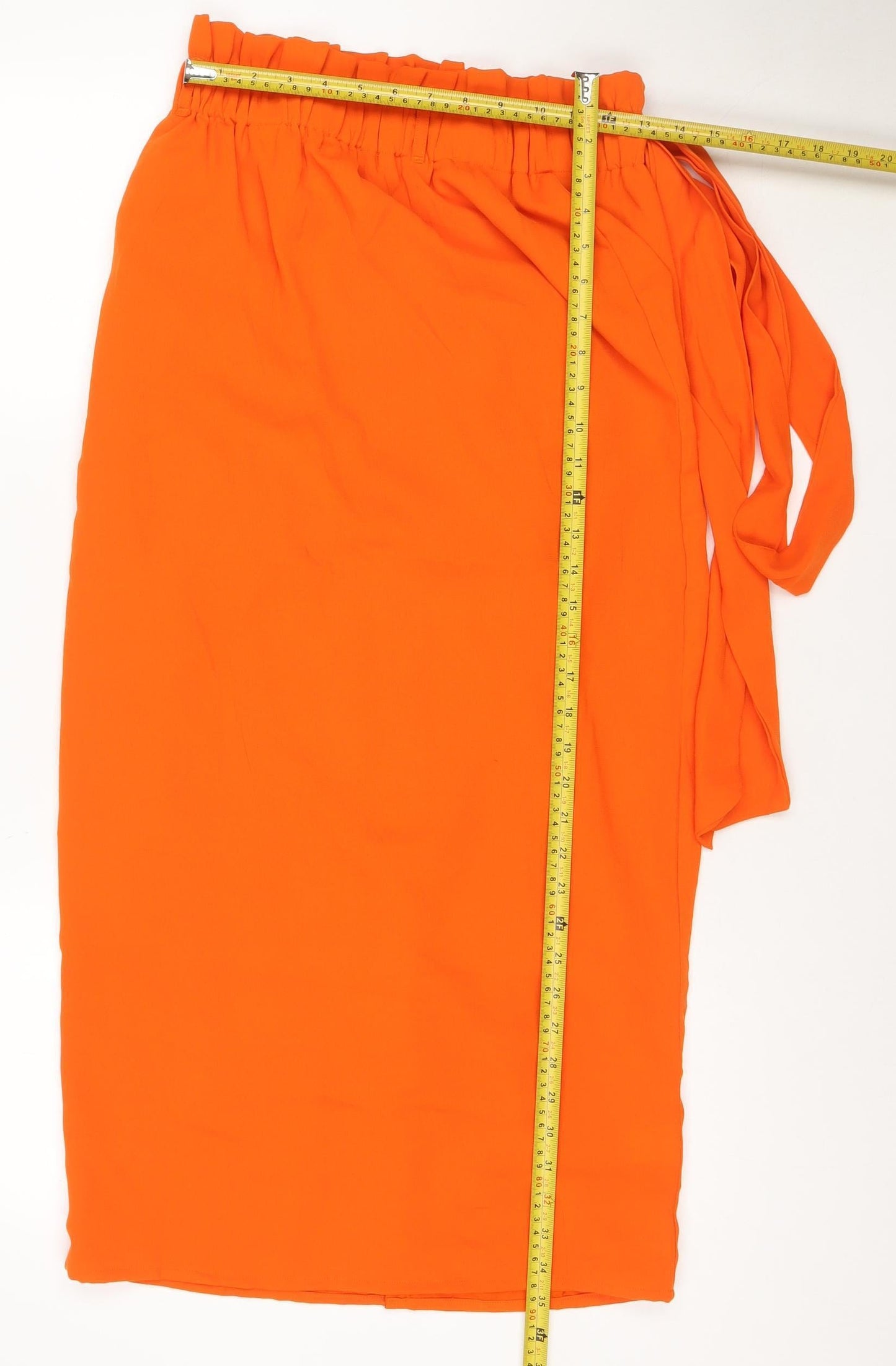 Dancing Leopard Women’s Orange Wrap Midi Skirt Size 12 Polyester