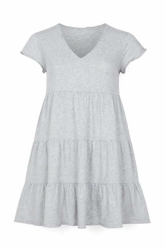 Noisy May Women Grey XS T-Shirt Dress Casual Jersey Cotton