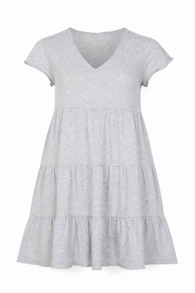Noisy May Women Grey XS T-Shirt Dress Casual Jersey Cotton