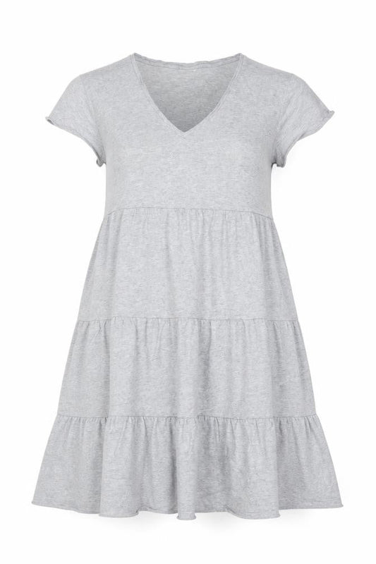 Noisy May Women Grey XS T-Shirt Dress Casual Jersey Cotton