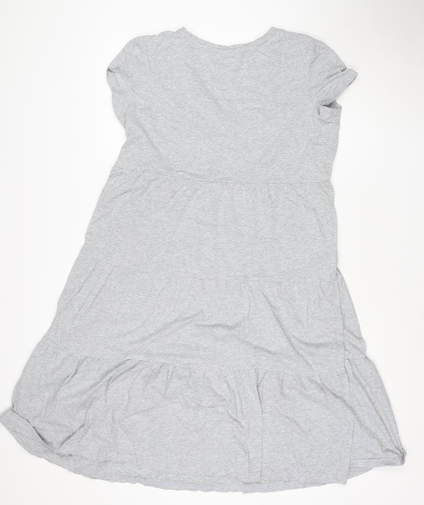 Noisy May Women Grey XS T-Shirt Dress Casual Jersey Cotton