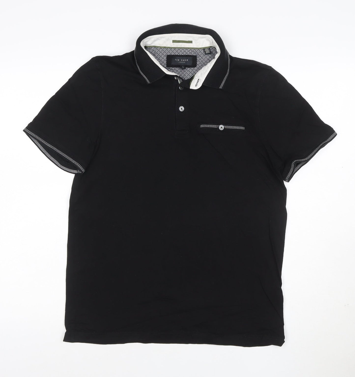 Ted Baker Men's Black Short Sleeve Cotton Polo Shirt Size M