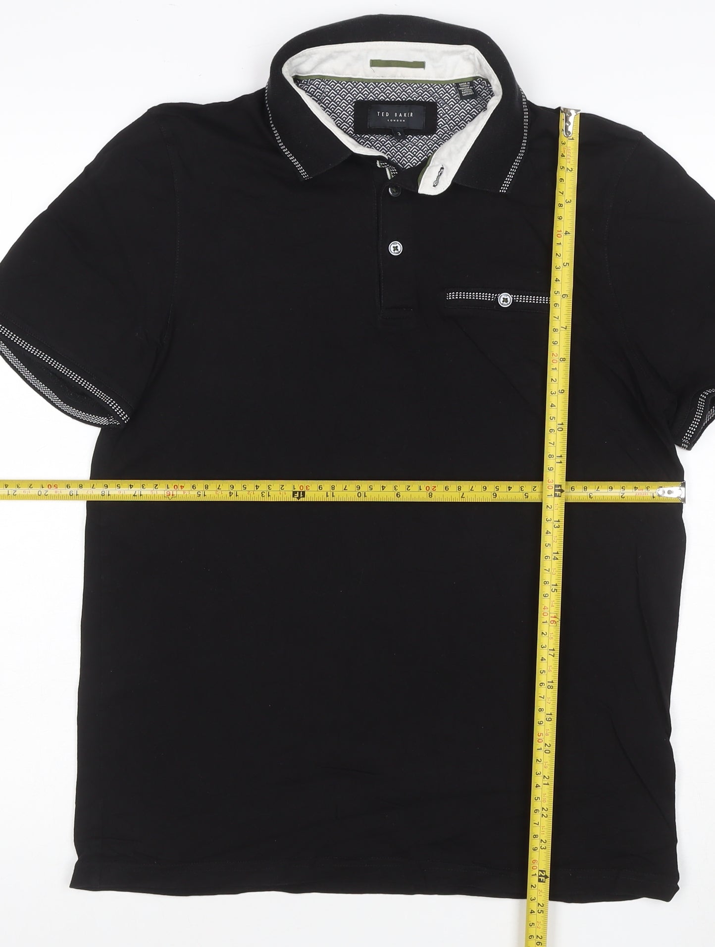 Ted Baker Men's Black Short Sleeve Cotton Polo Shirt Size M
