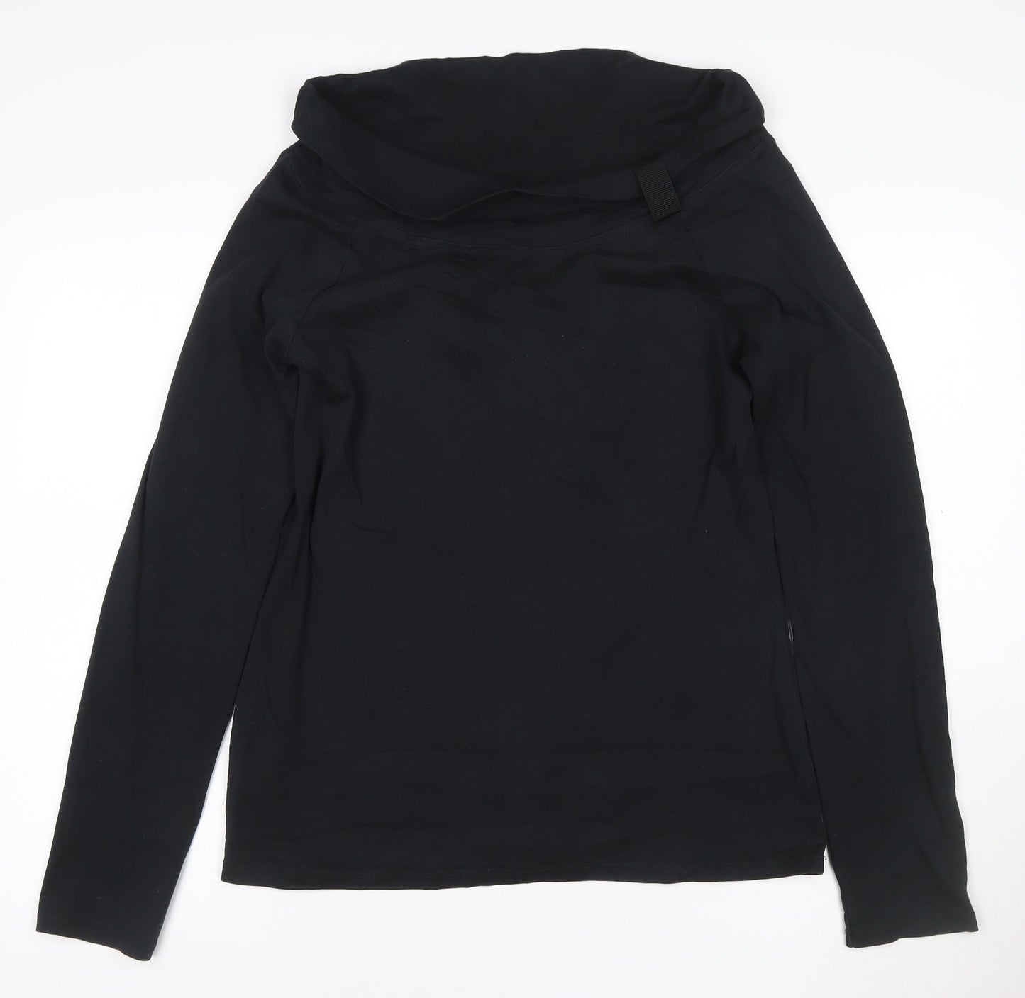 Long Tall Sally Women's Black Roll Neck Long Sleeve Cotton T-Shirt Size L