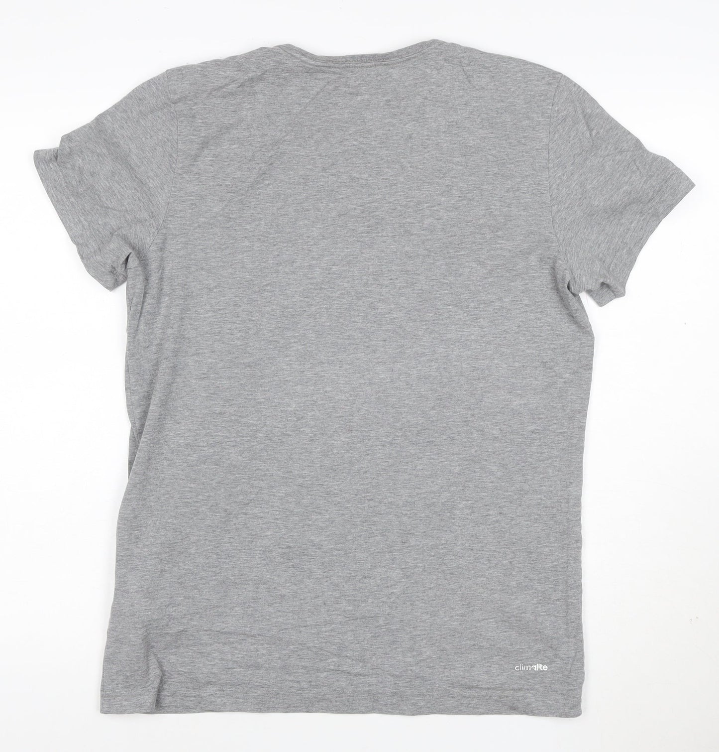 Adidas Mens Grey Climalite Essentials Short Sleeve Crew Neck T-Shirt L