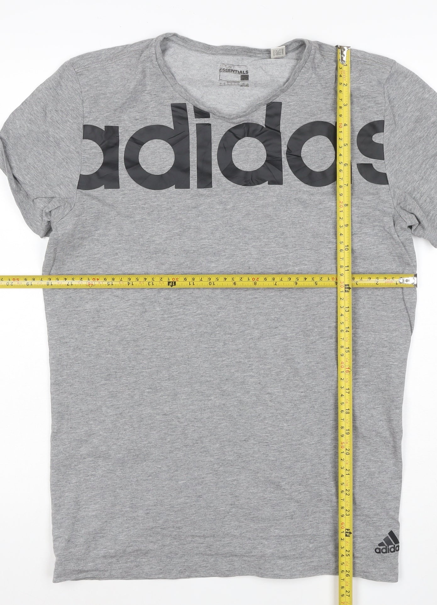 Adidas Mens Grey Climalite Essentials Short Sleeve Crew Neck T-Shirt L