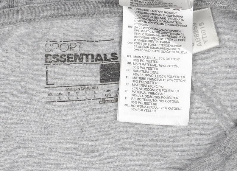 Adidas Mens Grey Climalite Essentials Short Sleeve Crew Neck T-Shirt L