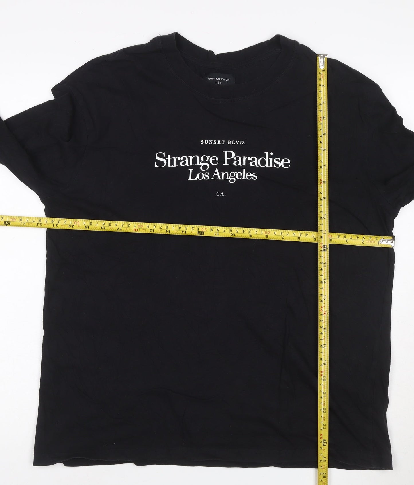 Cotton On Men’s Black Long Sleeve Graphic T-Shirt L Regular Fit