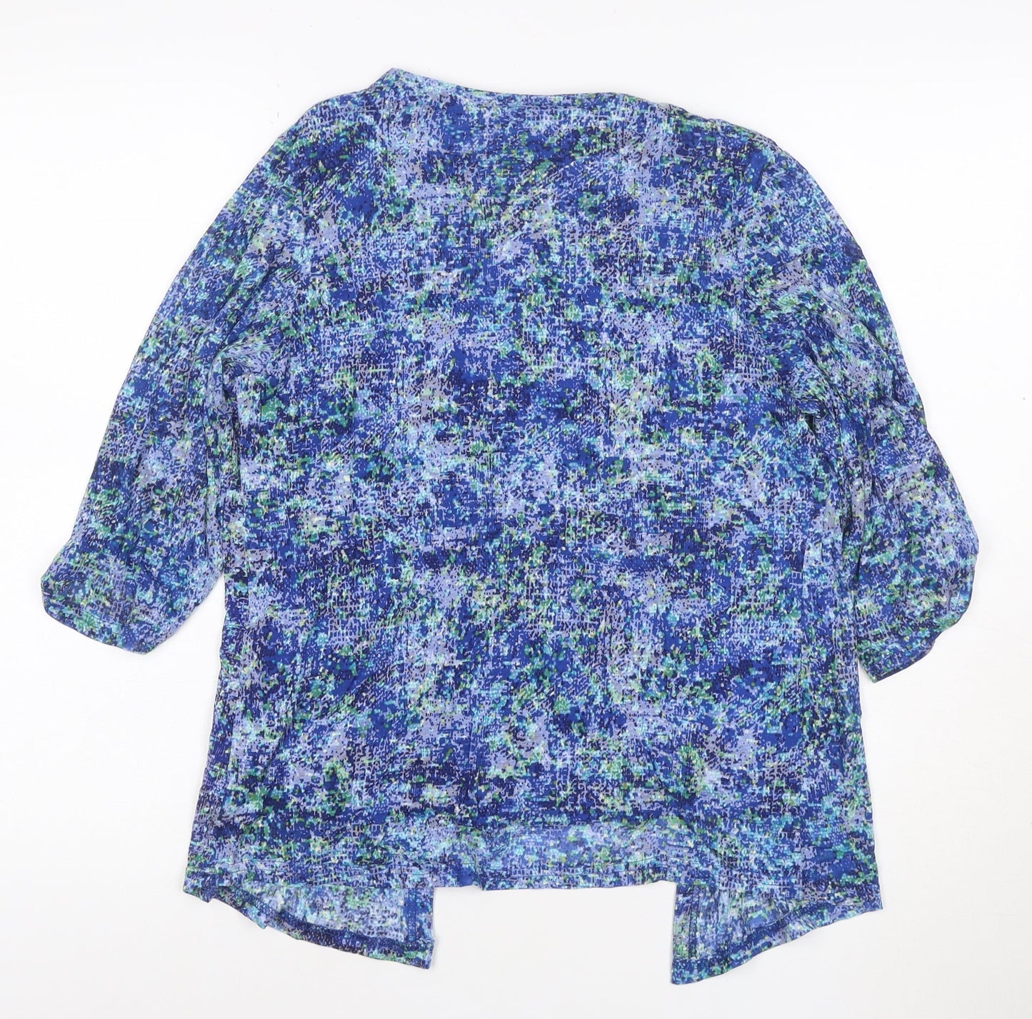 Honor Millburn Women's Blue Tunic Blouse Size 12 3/4 Sleeve