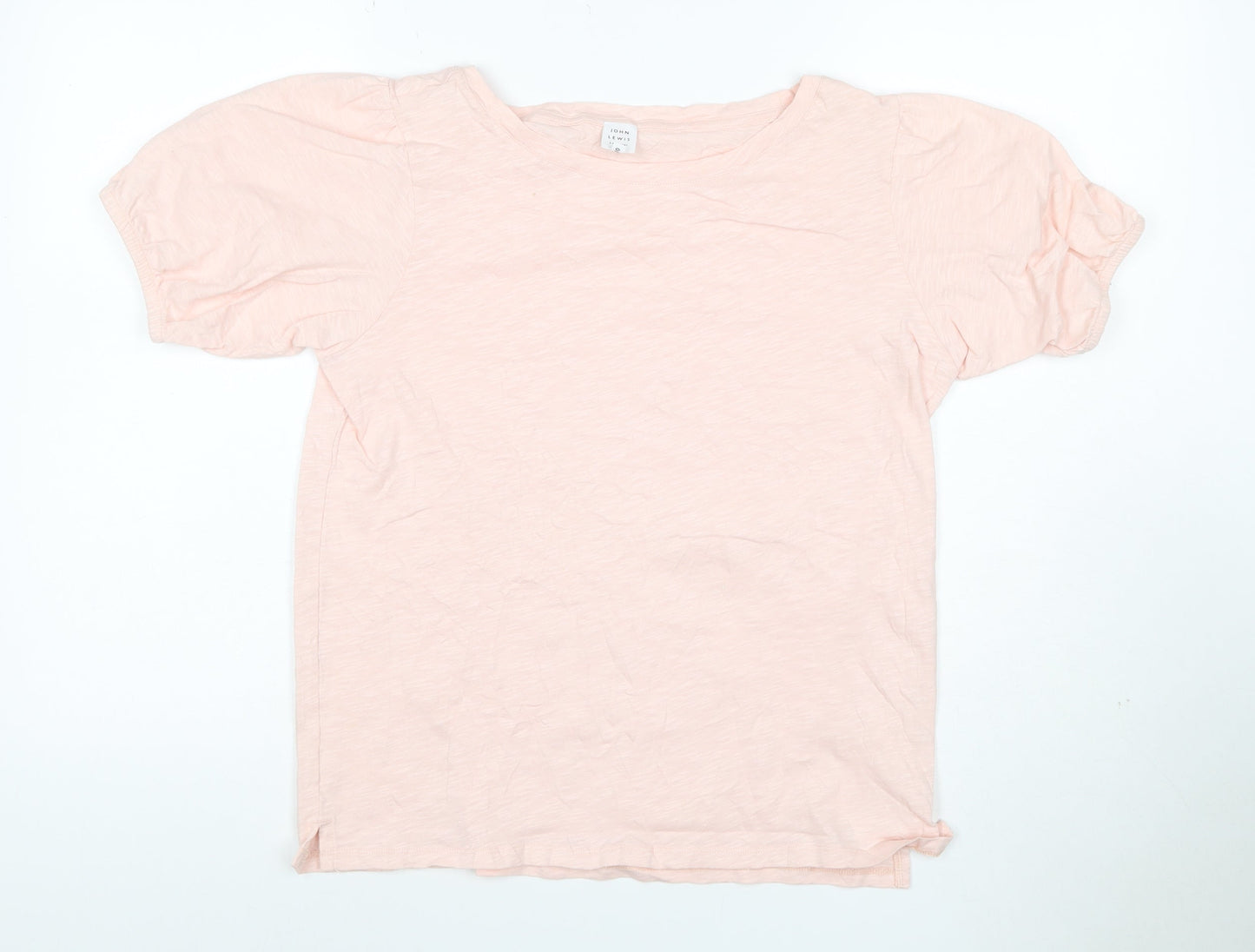 John Lewis Women Pink Cotton Puff Short Sleeve T-Shirt Size 10