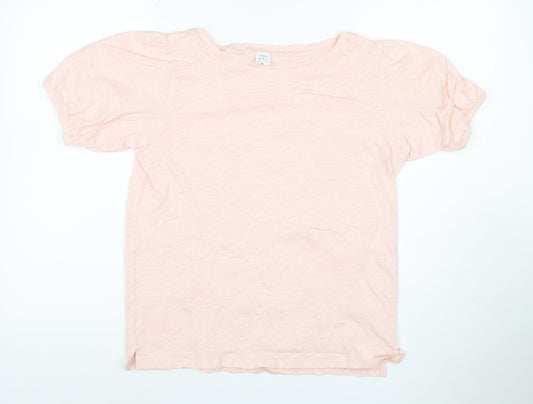 John Lewis Women Pink Cotton Puff Short Sleeve T-Shirt Size 10