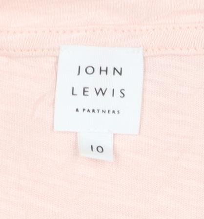 John Lewis Women Pink Cotton Puff Short Sleeve T-Shirt Size 10