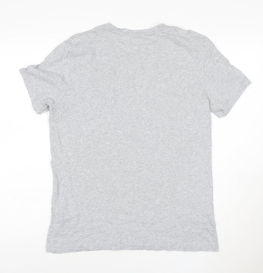 AllSaints Men's Grey Cotton Crew Neck T-Shirt Size L