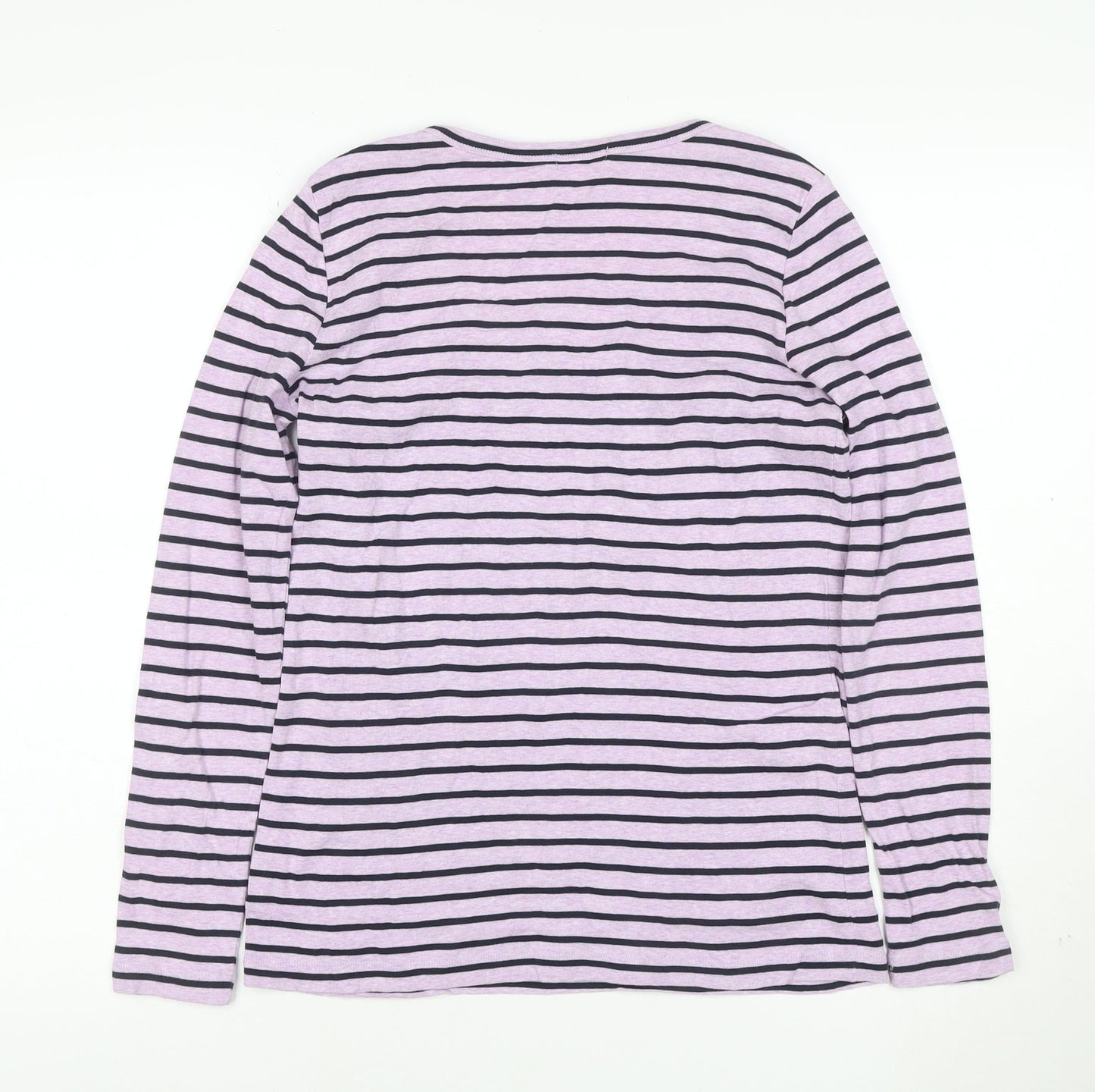 Desigual Women's Pink Striped Long Sleeve Cotton T-Shirt Size S