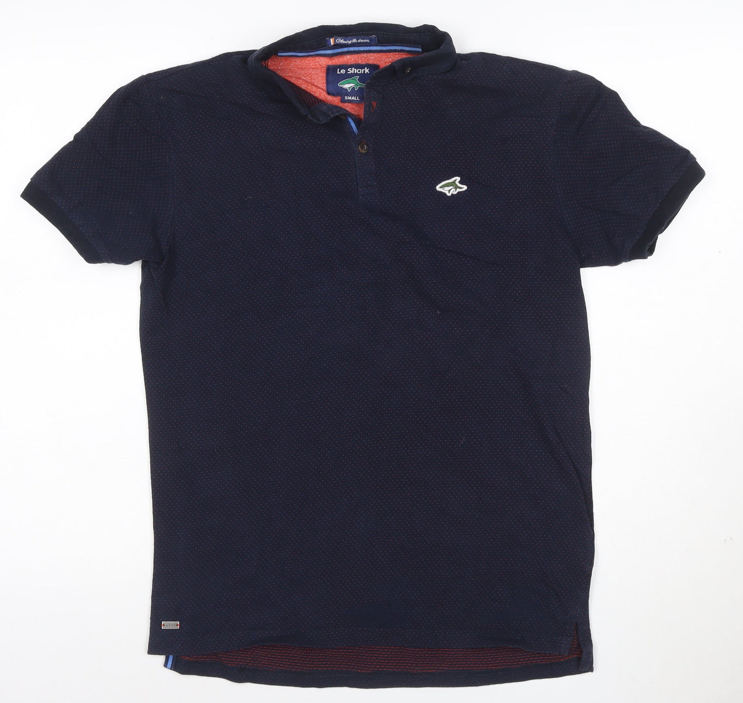 Le Shark Men's Blue Small Polo Shirt Button Down Classic Logo