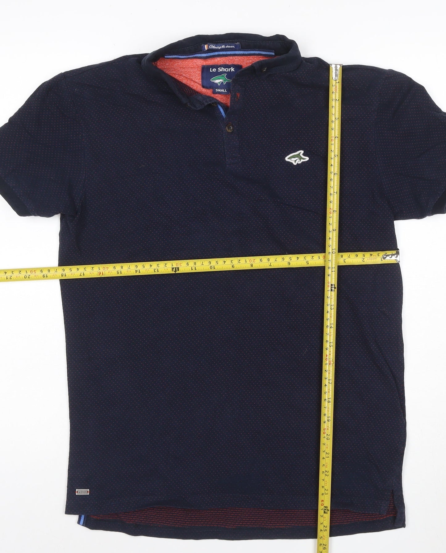 Le Shark Men's Blue Small Polo Shirt Button Down Classic Logo