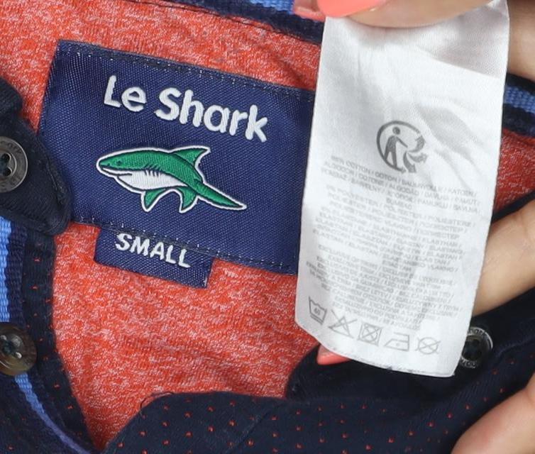 Le Shark Men's Blue Small Polo Shirt Button Down Classic Logo