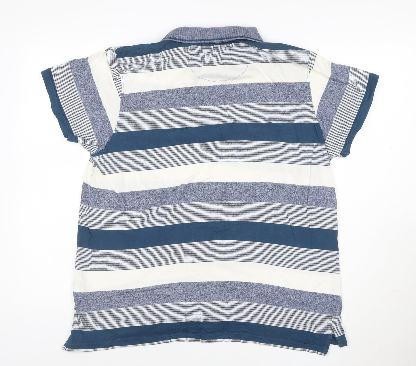 Pierre Cardin Paris Men's Blue Striped Regular Fit Polo Shirt Size L