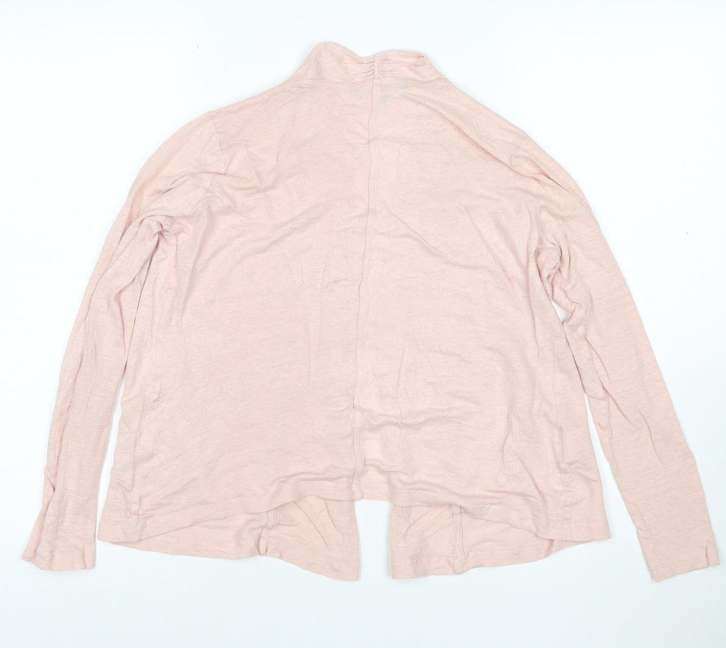 Laura Ashley Women’s Pink Linen Open Cardigan M Lightweight Knit