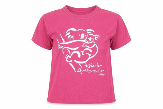 Hoxley Australia Women's Pink Graphic Koala Cotton T-Shirt Size 14