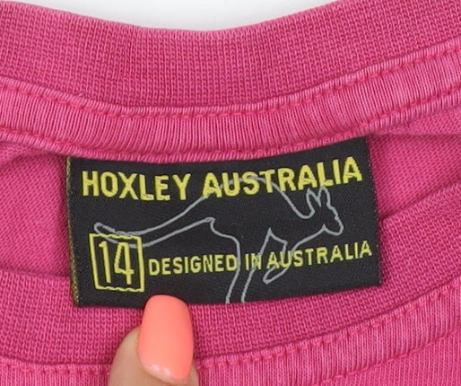 Hoxley Australia Women's Pink Graphic Koala Cotton T-Shirt Size 14