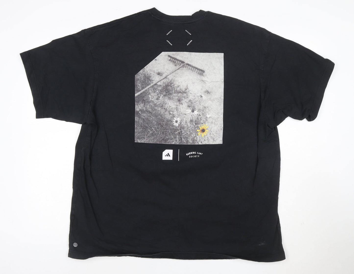 Adidas Mens Black XL Graphic Print Cotton T-Shirt