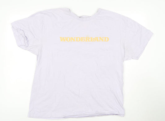 Disney Women’s White Wonderland T-Shirt Size L Short Sleeve Cotton