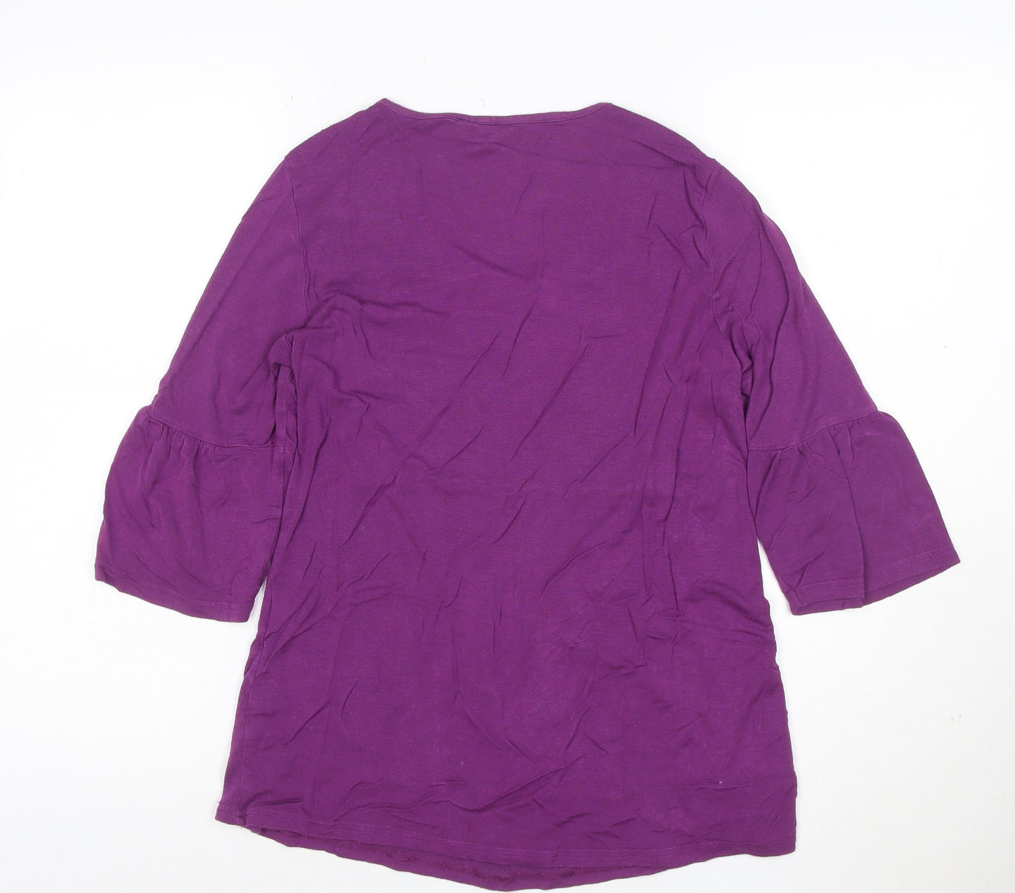 Kiss Therapy Womens Purple 3/4 Sleeve Tunic Blouse Size M