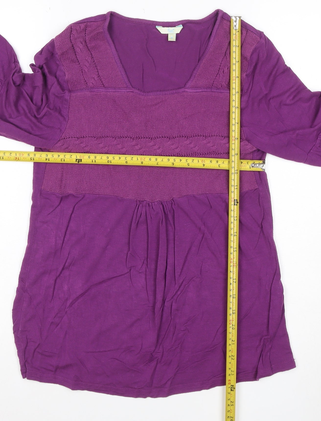 Kiss Therapy Womens Purple 3/4 Sleeve Tunic Blouse Size M
