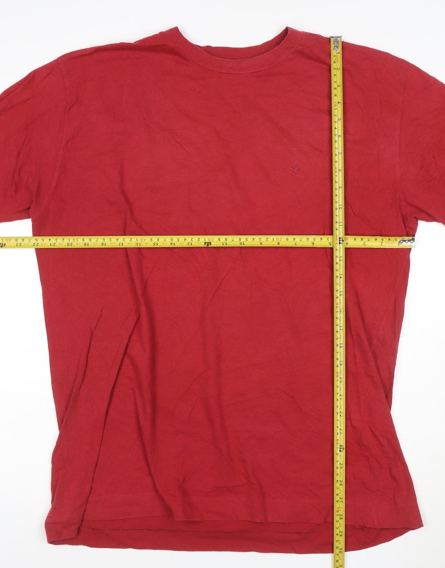 United Colors of Benetton Mens Red XL Cotton Crew Neck T-Shirt