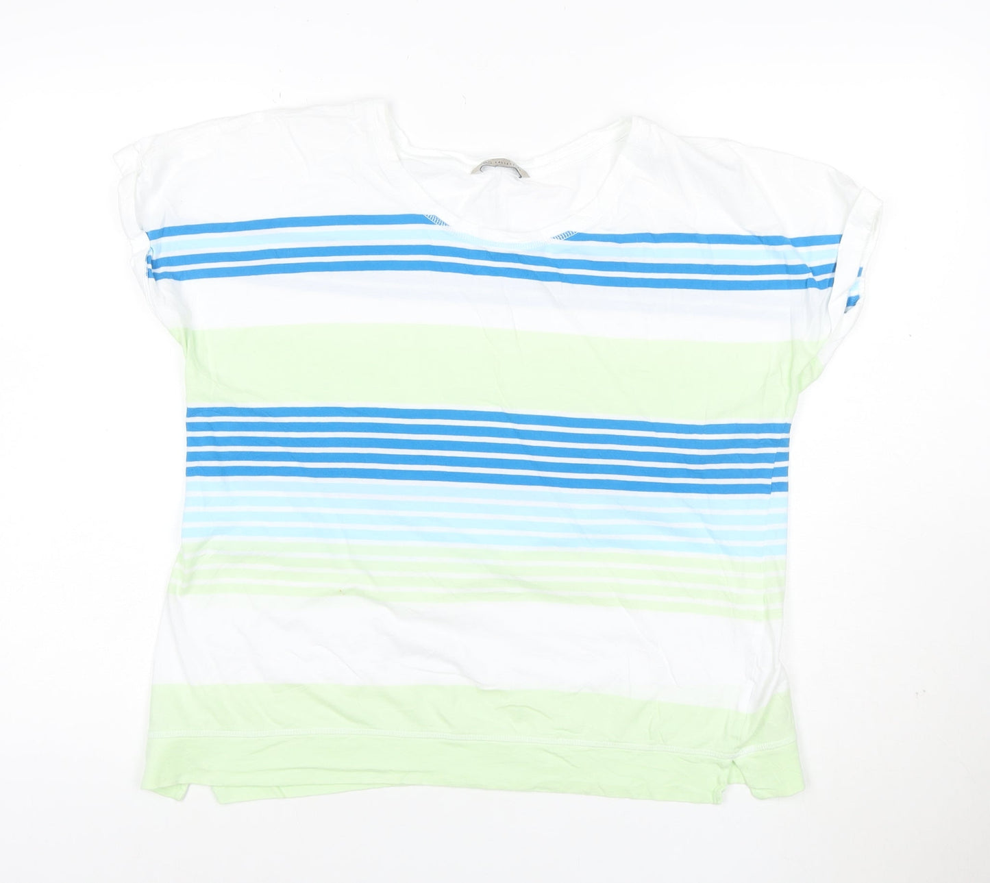 Marks and Spencer Women’s Multicoloured Striped Cotton T-Shirt Size 18