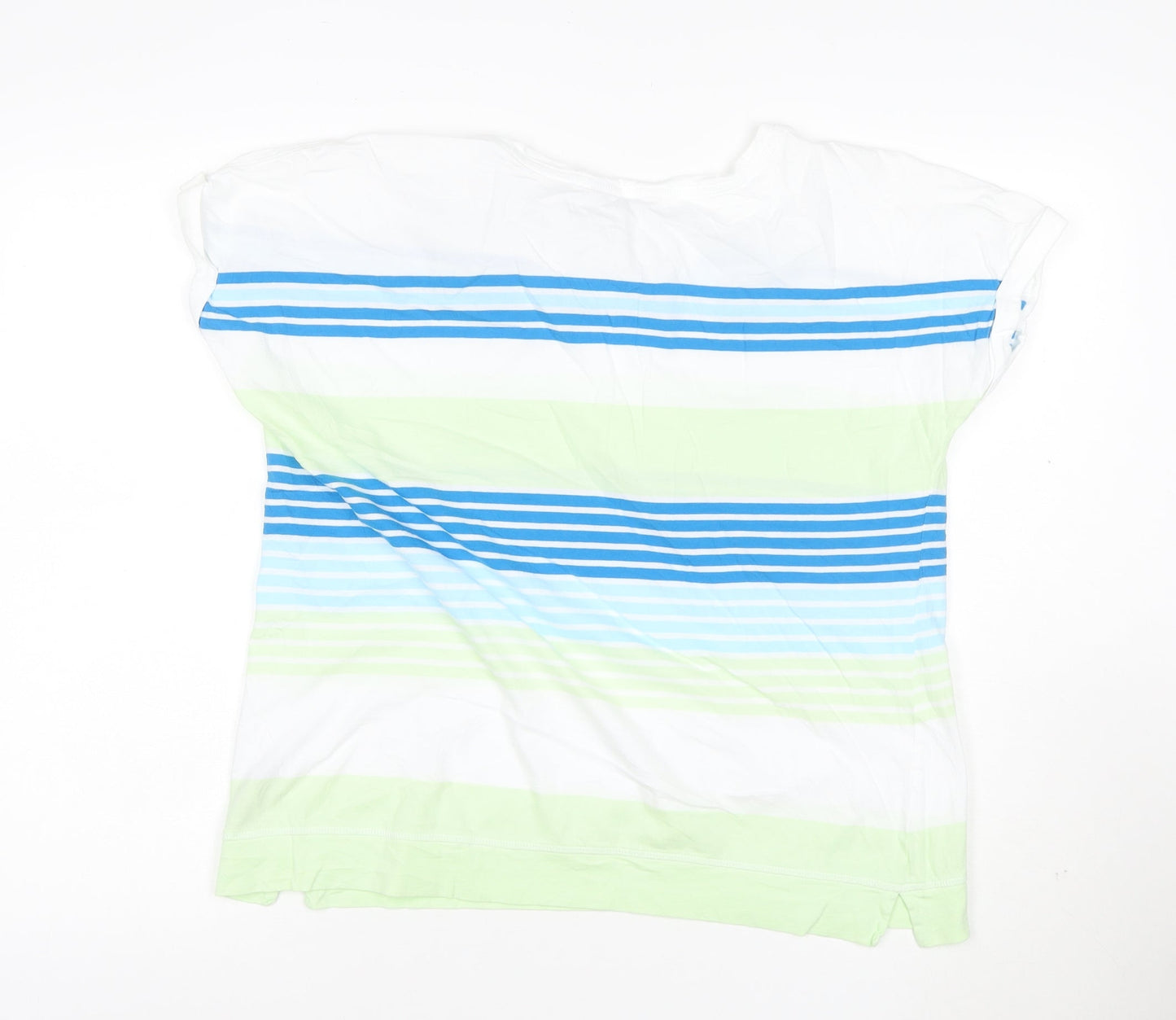 Marks and Spencer Women’s Multicoloured Striped Cotton T-Shirt Size 18
