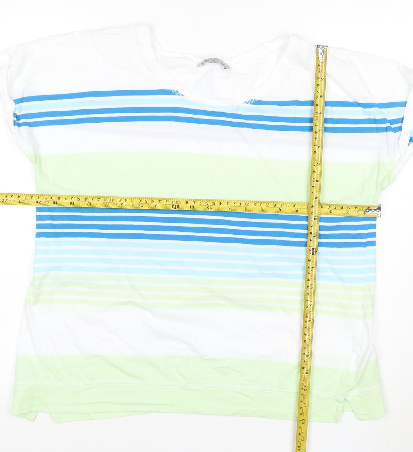 Marks and Spencer Women’s Multicoloured Striped Cotton T-Shirt Size 18