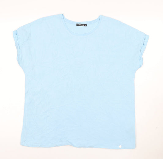 Gollehaug Women’s Blue Cotton Elastane Short Sleeve T-Shirt Size 14