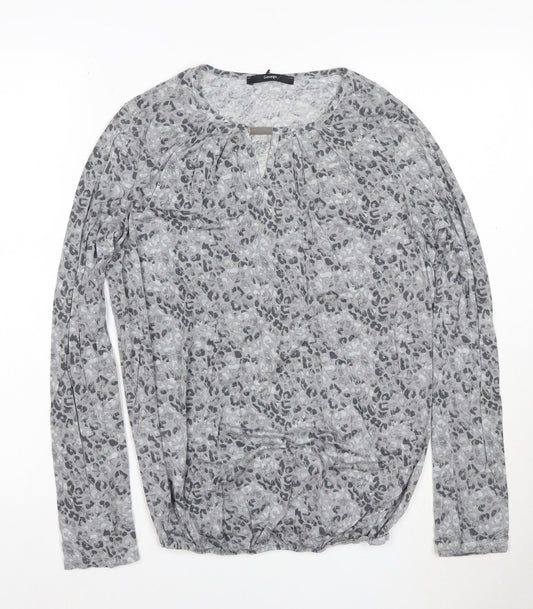 George Women’s Grey Animal Print Long Sleeve T-Shirt Size 8