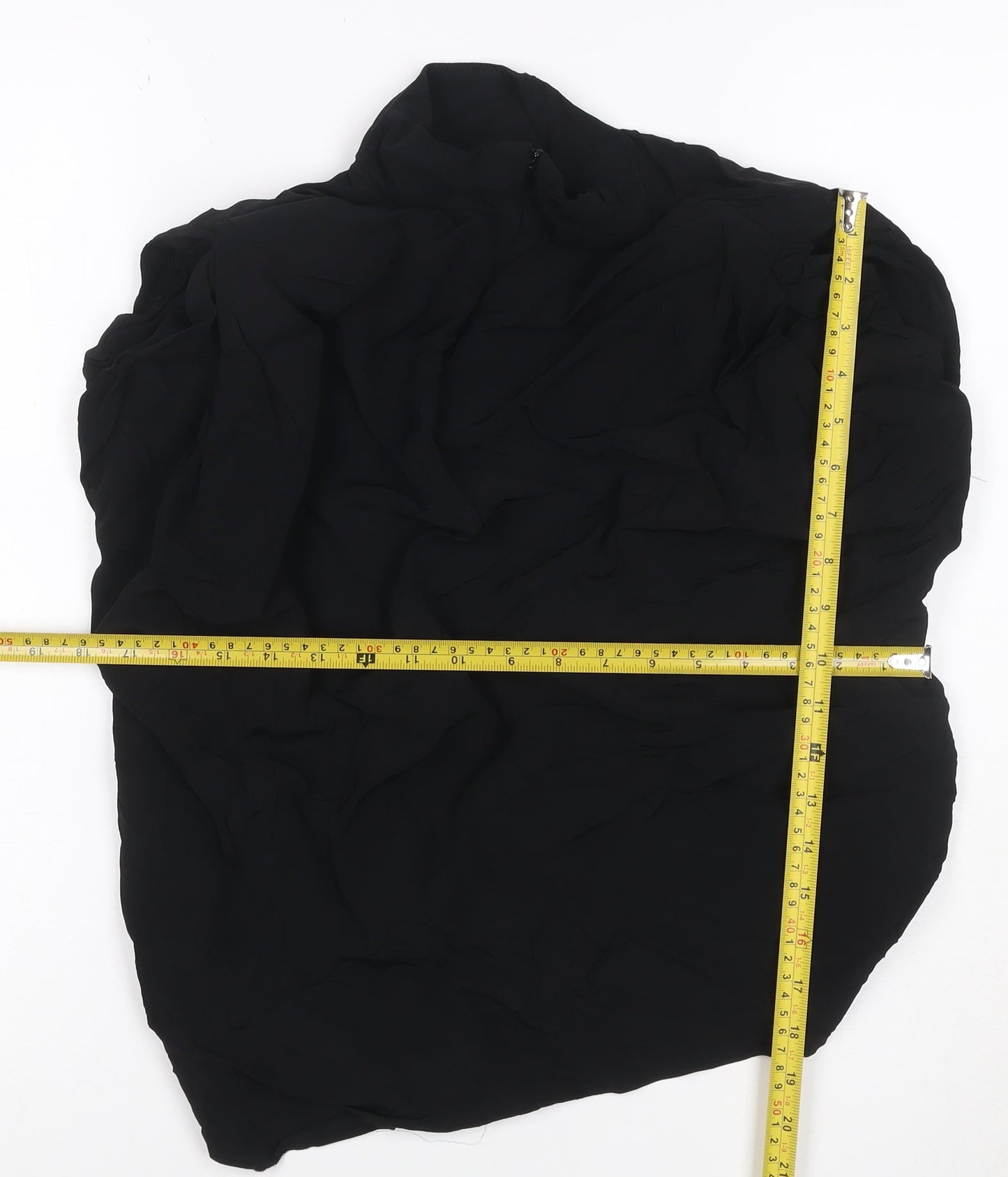 Zara Women’s Black Chiffon High Neck Long Sleeve Blouse XS